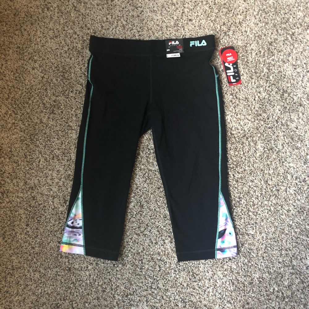 Fila Cropped Black with multi color Leggings